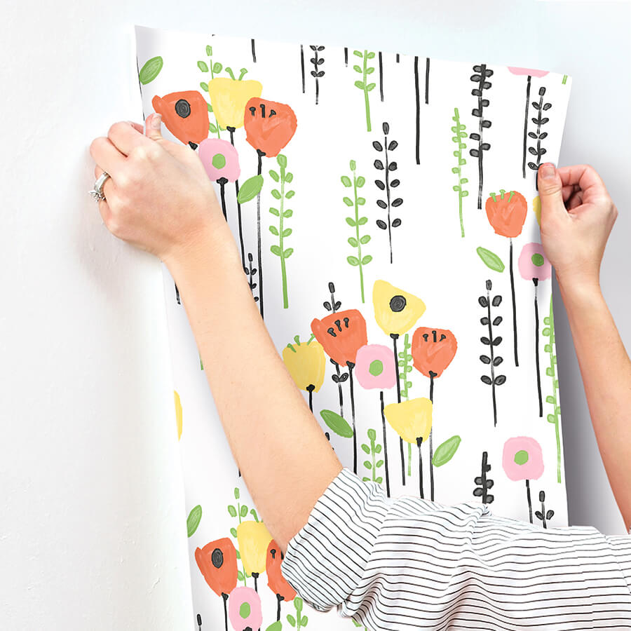 4135-27276 - Mabel Yellow Floral Field Wallpaper - by A-Street Prints