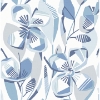 Picture of Nathalie Blue Abstract Blooms Wallpaper