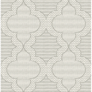 Picture of Ernest Charcoal Quilted Quatrefoil Wallpaper