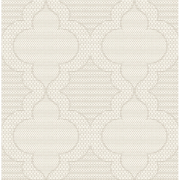 Picture of Ernest Taupe Quilted Quatrefoil Wallpaper