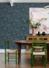 Picture of Briar Teal Floral Wallpaper