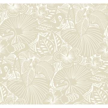 Picture of Idalia Beige Floral Flamingo Wallpaper