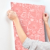 Picture of Idalia Coral Floral Flamingo Wallpaper