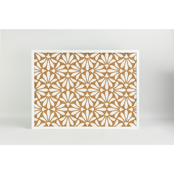 Picture of Abstract Floral White Printed Cork Board