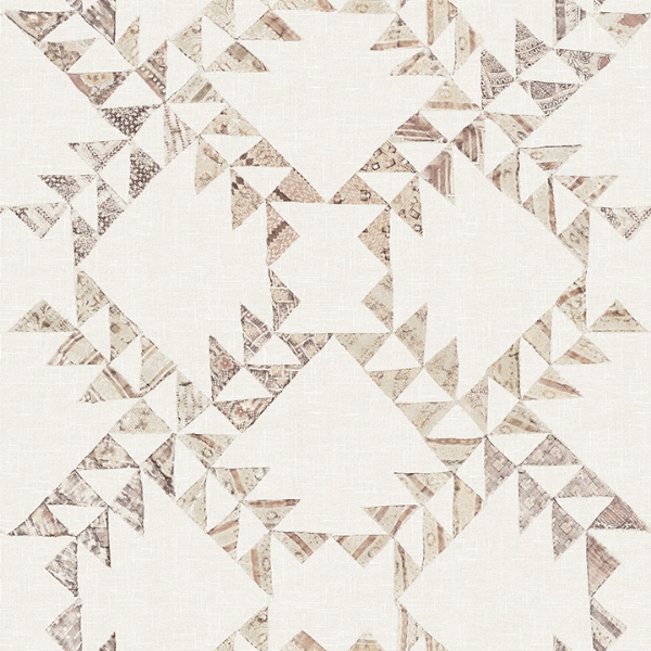 Picture of Scrap Quilt Brown  Wallpaper