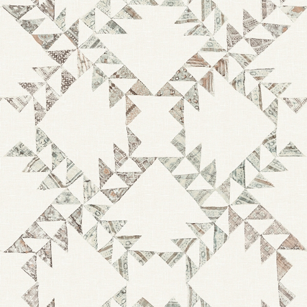 Picture of Scrap Quilt Light Brown  Wallpaper