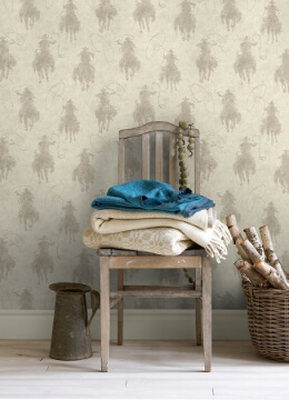 thumbnail image 2 of Seabrook French Country Wallpaper – Faux Wheat Grain Sacks With Gray & Tan Stripes – 56 Sq Ft – CT40600 2 of 6
