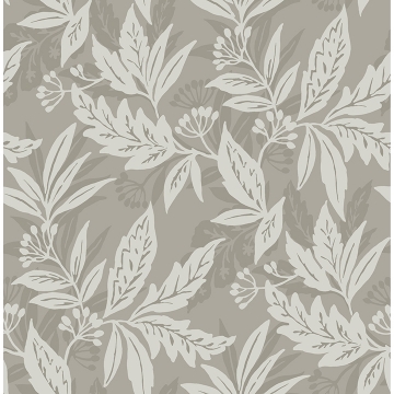 Picture of Anita Pewter Woodland Floral Wallpaper