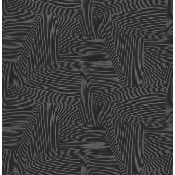 Picture of Reid Black Woven Geometric Wallpaper