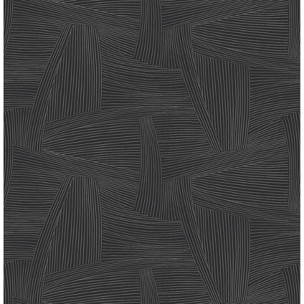 Picture of Reid Black Woven Geometric Wallpaper