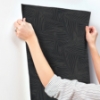 Picture of Reid Black Woven Geometric Wallpaper