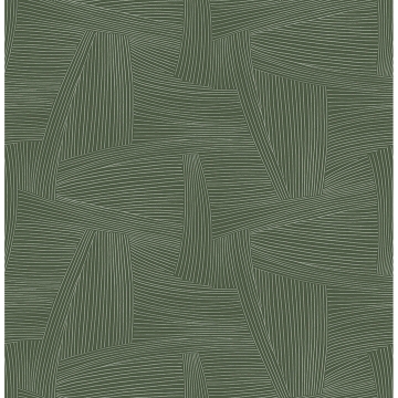 Picture of Reid Evergreen Woven Geometric Wallpaper