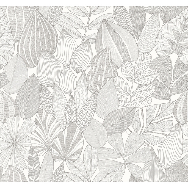 Picture of Mathias Grey Botanical Wallpaper