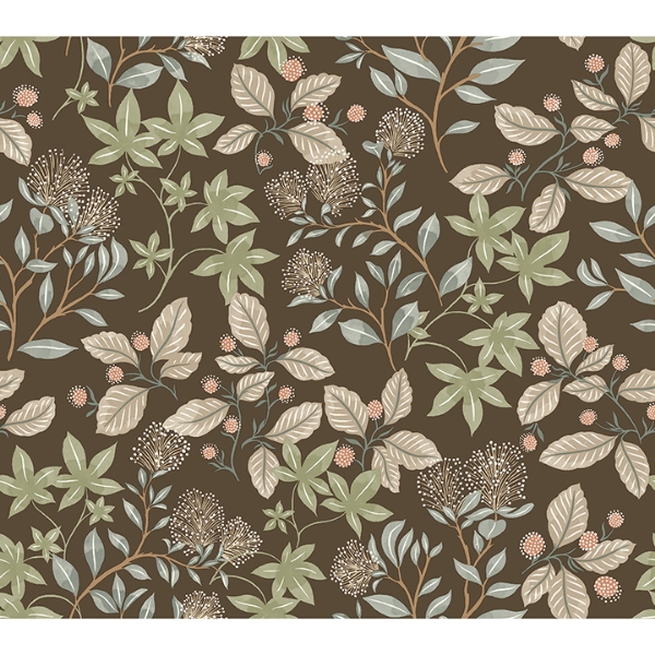 Picture of Mildred Espresso Botanical Trail Wallpaper