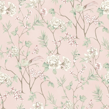 Picture of Chinoiserie Garden Pink Peel and Stick Wallpaper