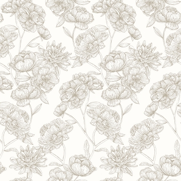 Picture of Gilded Floral Cream Peel and Stick Wallpaper