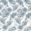 Picture of Gilded Floral Navy Peel and Stick Wallpaper