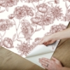 Picture of Gilded Floral Oxblood Peel and Stick Wallpaper