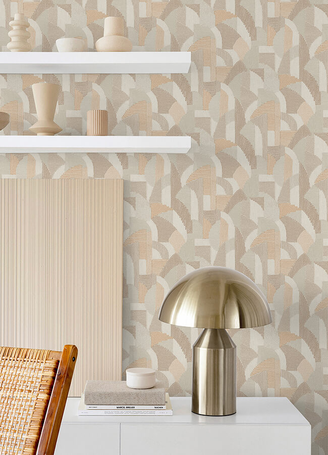 NUS6369 Macario Peach Peel and Stick Wallpaper by NuWallpaper