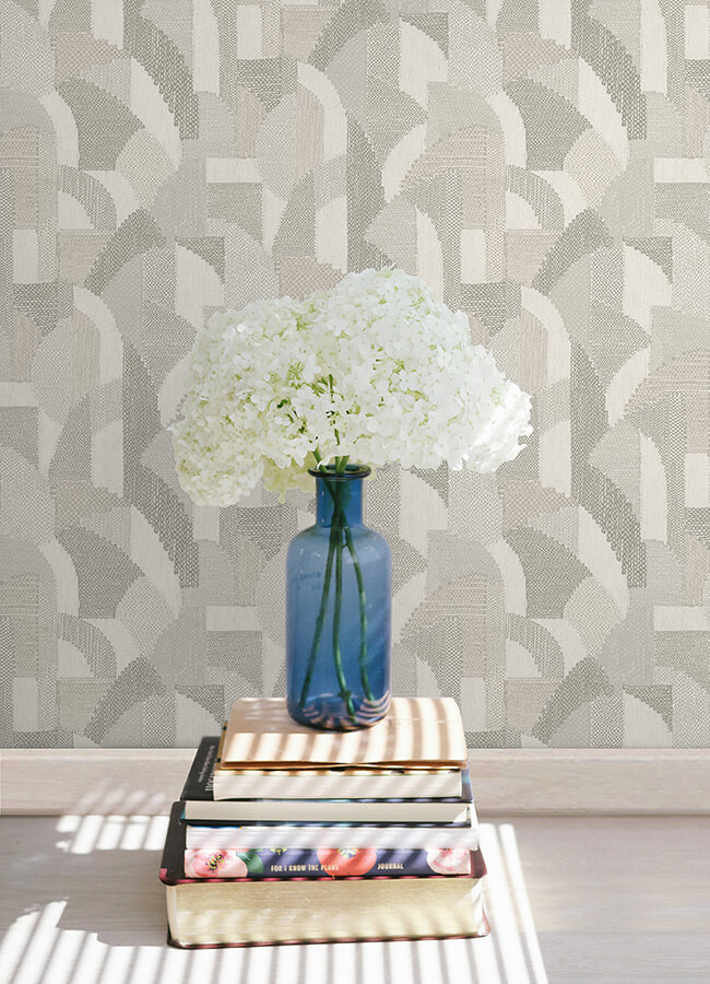 NUS6370 Macario Taupe Peel and Stick Wallpaper by NuWallpaper