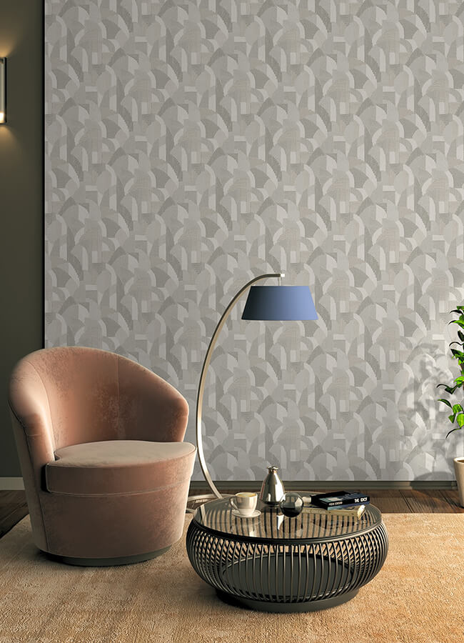 NUS6370 Macario Taupe Peel and Stick Wallpaper by NuWallpaper