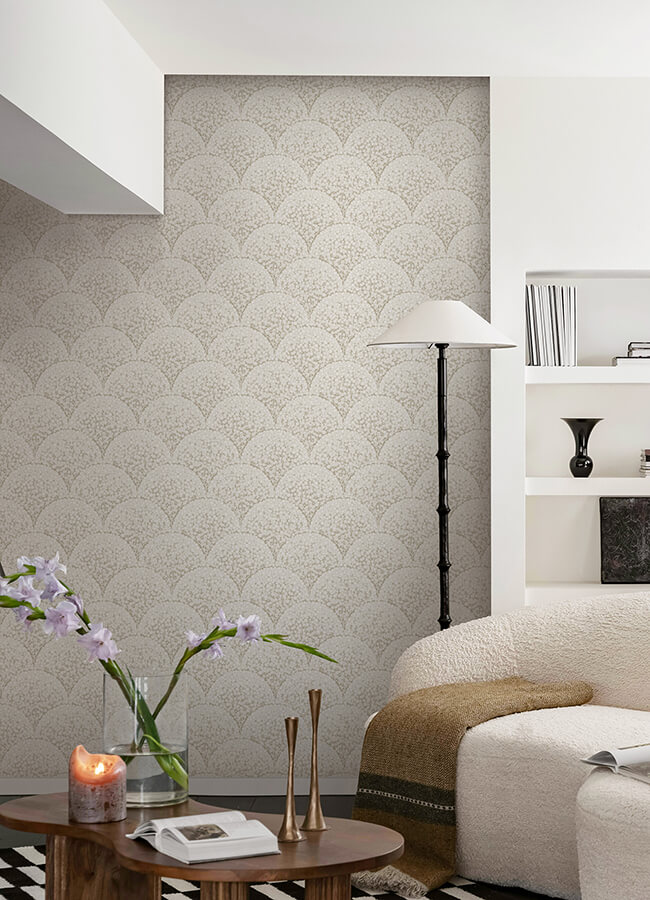 NUS6372 Rowan Taupe Peel and Stick Wallpaper by NuWallpaper