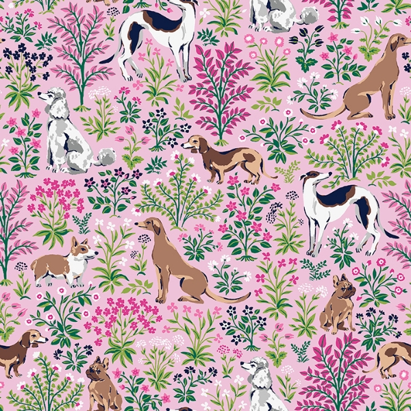 Picture of Must Love Dogs Pink Peel and Stick Wallpaper