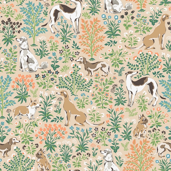 Picture of Must Love Dogs Tan Peel and Stick Wallpaper