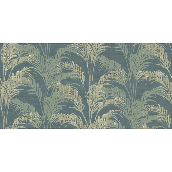 Picture of Rattan Teal Palm Wallpaper