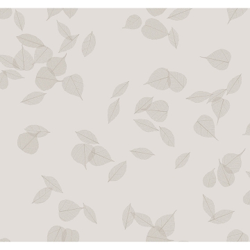 Picture of Myles Light Grey Leaves Wallpaper