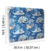 Picture of Meowing Mermaids Blue Peel and Stick Wallpaper