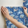 Picture of Meowing Mermaids Blue Peel and Stick Wallpaper