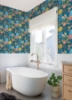 Picture of Dream Garden Teal Peel and Stick Wallpaper