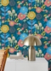 Picture of Dream Garden Teal Peel and Stick Wallpaper