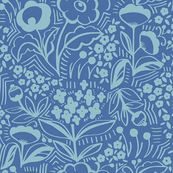 Picture of Jeani Blue Peel and Stick Wallpaper