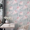 Picture of Rosaline Light Grey Floral Wallpaper