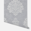 Picture of Harriet Silver Damask Wallpaper