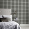 Picture of Hector Charcoal Plaid Wallpaper