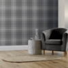 Picture of Hector Charcoal Plaid Wallpaper