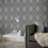 Picture of Ignatius Charcoal Ogee Wallpaper