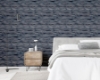 Picture of Philomena Denim Striated Wallpaper