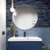 Picture of Philomena Denim Striated Wallpaper