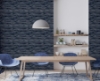 Picture of Philomena Denim Striated Wallpaper