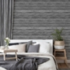 Picture of Philomena Pewter Striated Wallpaper