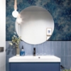 Picture of Gideon Dark Blue Distressed Wallpaper