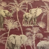 Picture of Adelia Maroon Elephant Grove Wallpaper