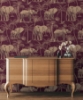 Picture of Adelia Maroon Elephant Grove Wallpaper