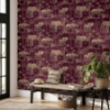 Picture of Adelia Maroon Elephant Grove Wallpaper