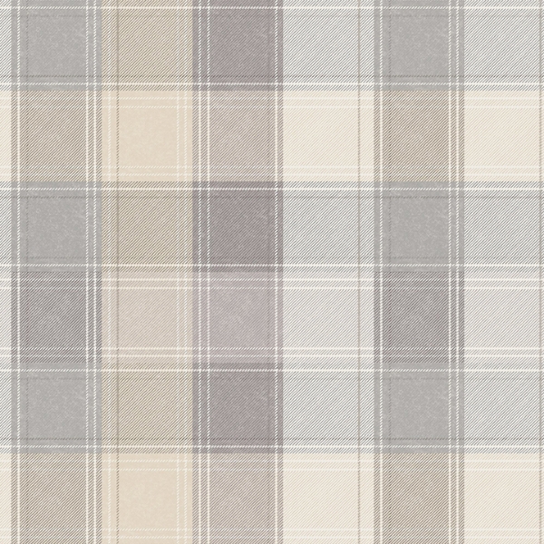 Picture of Geraldine Grey Plaid Wallpaper