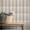 Picture of Geraldine Grey Plaid Wallpaper